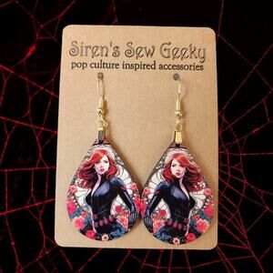 Black Widow Marvel MCU Disney Comic Earrings